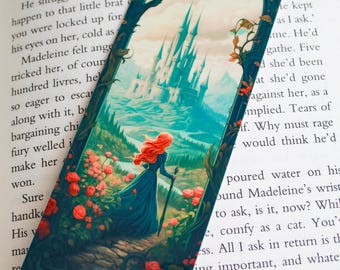 Cute fantasy bookmark - Fairy tale princess bookmark  - Book lover gift - Fantasy reader gift - id0165