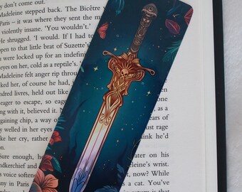 Fantasy bookmark - Fantasy sword bookmark - Book lover gift - Fantasy reader gift - id0081