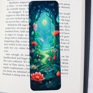 Urocza wiosenna zakładka do książki - Zaczarowany ogród fantasy zakładka do książki - Prezent dla miłośnika książek - Prezent dla czytelnika fantasy - id0289