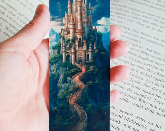 Fantasy world bookmark - Fantasy castle bookmark - Book lover gift - Fantasy reader gift - id0169