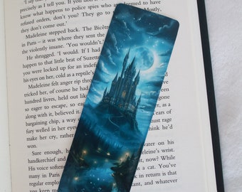 Fantasy bookmark - Fantasy castle bookmark - Book lover gift - Fantasy reader gift - id0080