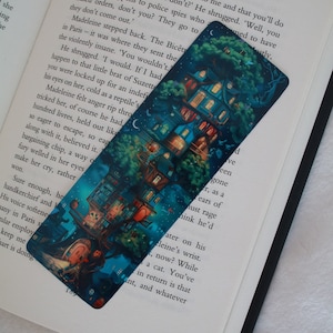 Cute fantasy bookmark - Whimsical tree with books - Book lover gift - Fantasy reader gift - id0107