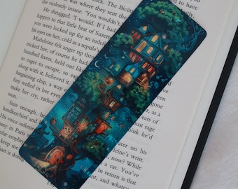Cute fantasy bookmark - Whimsical tree with books - Book lover gift - Fantasy reader gift - id0107