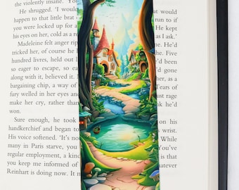 Cute summer bookmark - Fantasy fairy world bookmark - Book lover gift - Fantasy reader gift - id0313