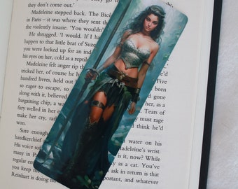 Fantasy princess bookmark - Fantasy female warrior bookmark - Book lover gift - Fantasy reader gift - id0007