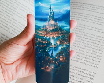 Fantasy world bookmark - Fantasy castle bookmark - Book lover gift - Fantasy reader gift - id0170