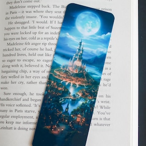 Fantasy world bookmark - Fantasy castle bookmark - Book lover gift - Fantasy reader gift - id0170
