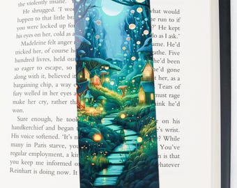 Cute summer bookmark - Fantasy fairy world bookmark - Book lover gift - Fantasy reader gift - id0312