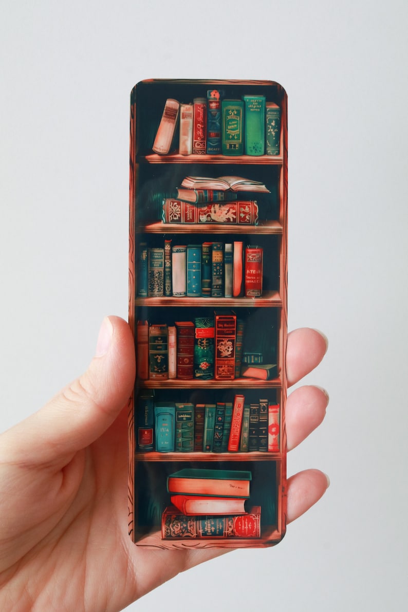 Cute Vintage Bookshelf Bookmark - Book Lover Gift - Reader Gift ...
