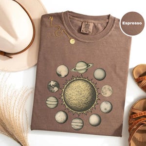 Astronomy Shirt, Solar System Tee, Sun and Planets Graphic Shirt, Retro Space Science Gift, Vintage Celestial Design, Cosmic Planets Tee