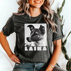 Laika Shirt, Retro Laika Space Dog Tee, Laika T Shirt, Dog Mom Gift, Astronomy Lover, Retro Laika Dog, Space Race T-Shirt