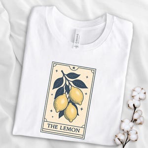The Lemon Shirt, Vintage Botanical Lemon Tee, Tarot Fruit Graphic Shirt, Aesthetic Citrus T-Shirt, Cute Summer Gift for Her, Citrus Fruit