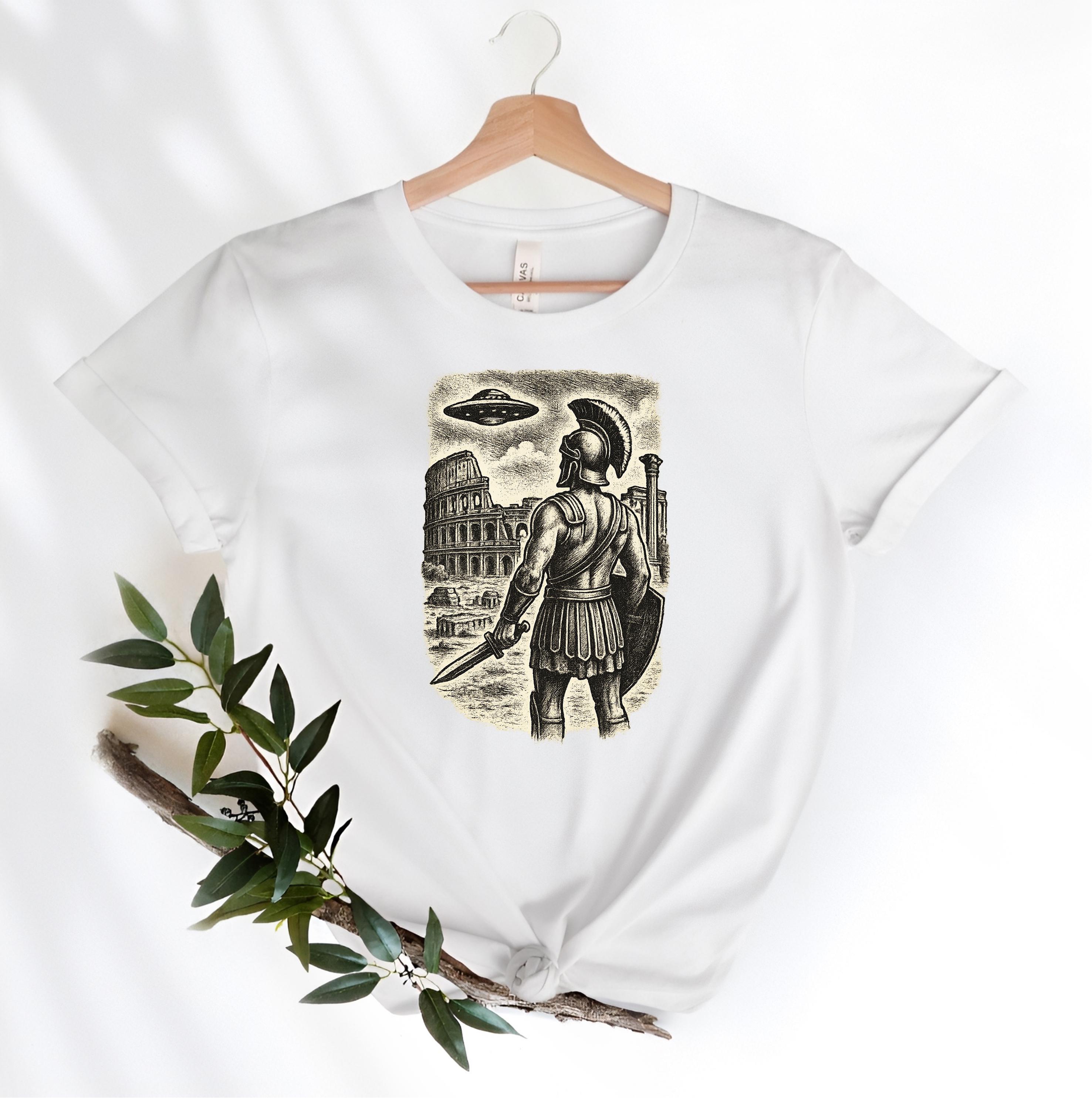 Ancient Aliens Shirt, Roman Gladiator UFO T-shirt, Vintage Colosseum ...
