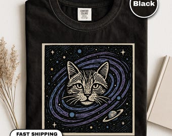 宇宙猫Tシャツ、おもしろギャラクシー猫、猫好きの方へのレトロギフト、宇宙猫Tシャツ、猫ママへのギフト、子猫グラフィックTシャツ、ヴィンテージ猫Tシャツ