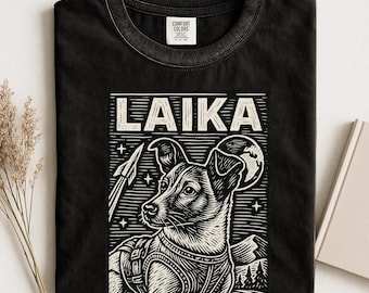 Laika Dog Shirt, Laika Space Dog T-Shirt, Retro Graphic Tee, Dog Lover Gift