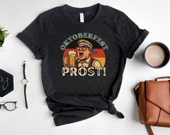 Camiseta retro de cerveza Prost del Oktoberfest, divertida camiseta del Oktoberfest, para amantes de la cerveza alemana, para beber cerveza Prost, para el festival bávaro