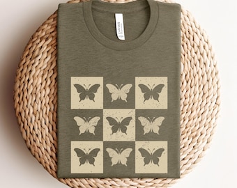 Butterfly Shirt, Retro Butterfly Tshirt, Boho Insect Shirt, Nature Lover Tee, Cottagecore Gift For Her, Vintage Butterfly Gift, Insect Lover