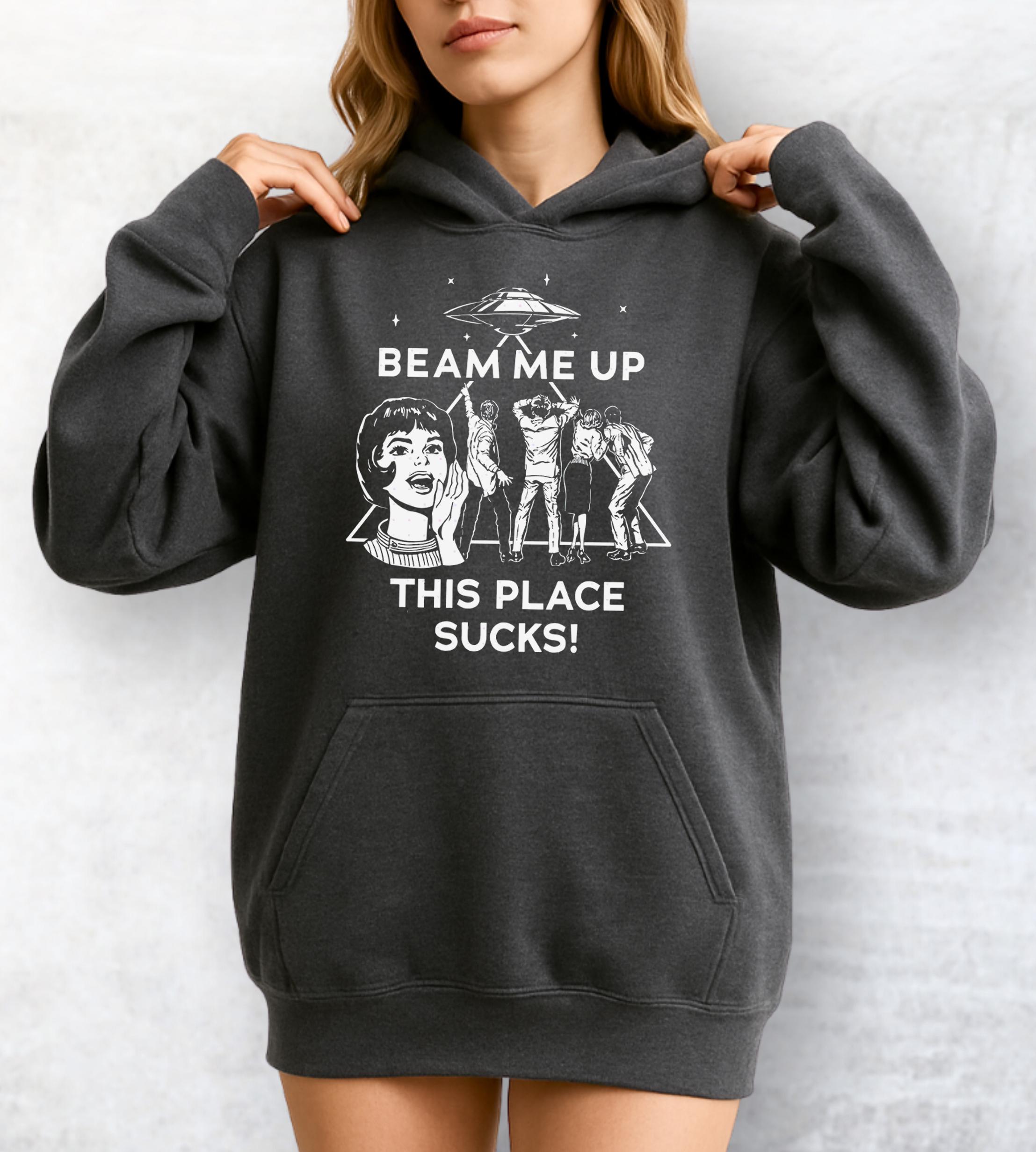 Felpa Con Cappuccio Unisex Alieno UFO | Threadrock Fantascienza | Regalo Originale Compleanno