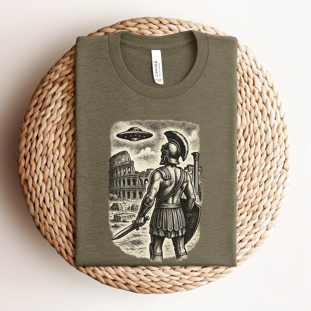 Ancient Aliens Shirt, Roman Gladiator UFO T-shirt, Vintage Colosseum ...