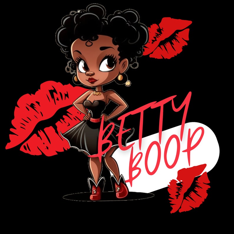 Betty boop svg black betty boop svgpng instant download etsy