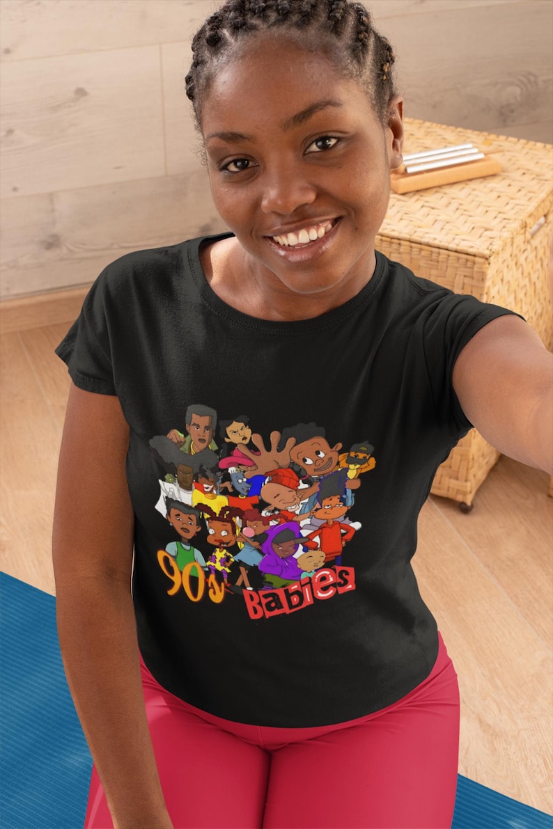 Vintage 90s Babies T-Shirt Featuring Iconic Black Cartoon Characters Retro Nostalgia Tee image 1
