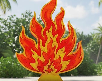 Meerkleurige puzzel Survivor Flame – Bold Fire-puzzel voor fans van de show – uniek cadeau voor Survivor-liefhebbers en game-avondplezier