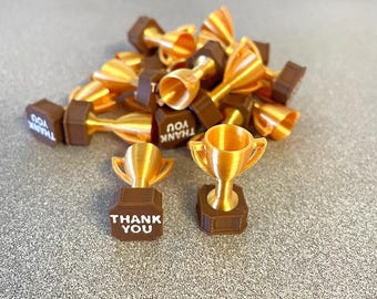 Mini Trophy Thank You Favors – Set of 20 | 1” Gold Trophies for Party Favors, Employee Appreciation, Classroom Rewards, Kids Prizes
