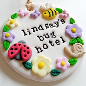 Personalised Bug Hotel Sign. Mini Garden Sign for Bugs. Bug Hotel Tag ...