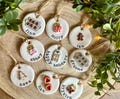 Personalised Christmas clay name tag decoration. Personalised Christmas clay tags. Christmas ornaments. 4.5cm Christmas clay stocking tag