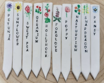 Flower seed markers plant markers garden seed labels garden decor Garden accessories personalised gift for gardener potting shed accessories