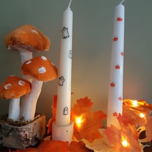 Autumn Hand painted taper candles pumpkin candle autumn fall candles