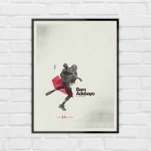 Bam Adebayo Poster, Minimalist Miami Heat Poster, Basketball Print, Sports Poster, Basketball Gift, Wall Art for Heat Fans, NBA Poster
