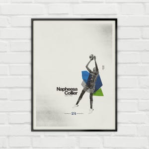 Napheesa Collier Poster – Minnesota Lynx Minimalist WNBA Basketball Wall Art – Digital Download or Matte Paper Print