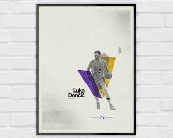 Luka Doncic Poster – LA Lakers Minimalist NBA Basketball Wall Art – Digital Download or Print