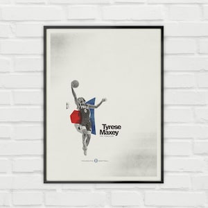 Tyrese Maxey Poster – Philadelphia 76ers Minimalist NBA Basketball Wall Art – Digital Download or Matte Paper Print