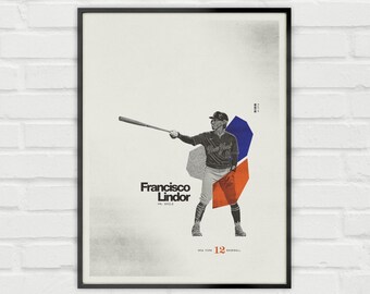 Francisco Lindor Poster – New York Mets Minimalist MLB Baseball Wall Art – Digital Download or Print