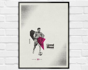 Lionel Messi Poster – Inter Miami Minimalist Soccer Wall Art – Digital Download or Print