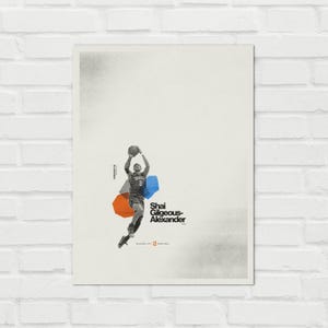 Shai Gilgeous-Alexander Poster, Minimalist OKC Thunder Poster, Basketball Print, Basketball Gift, Wall Art for Thunder Fans, NBA Poster