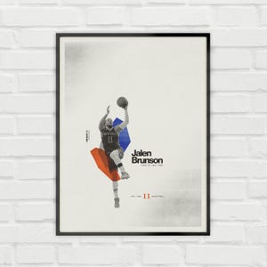 Jalen Brunson Poster – New York Knicks Minimalist NBA Basketball Wall Art – Digital Download or Matte Paper Print