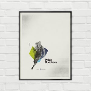 Paige Bueckers Poster – Dallas Wings Minimalist WNBA Basketball Wall Art – Digital Download or Matte Paper Print