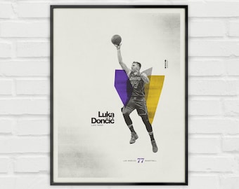 Luka Doncic Poster – LA Lakers Minimalist NBA Basketball Wall Art – Digital Download or Print