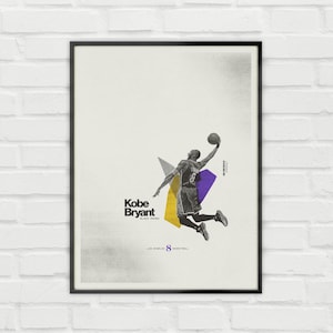 Kobe Bryant Poster, Minimalist LA Lakers Poster, Basketball Print, Sports Poster, Basketball Gift for Lakers Fans, NBA Poster