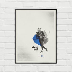 Jared Goff Poster – Detroit Lions Minimalist NFL Football Wall Art – Digital Download or Print
