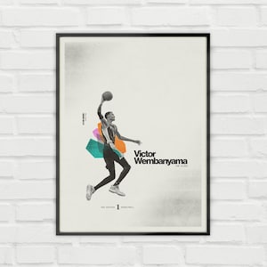 Victor Wembanyama Poster, Minimalist San Antonio Spurs Poster, Basketball Print, Sports Poster, Basketball Gift for Spurs Fans, NBA Poster