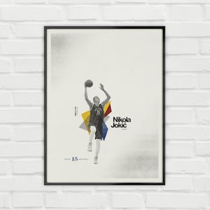 Nikola Jokic Poster – Denver Nuggets Minimalist NBA Basketball Wall Art – Digital Download or Matte Paper Print