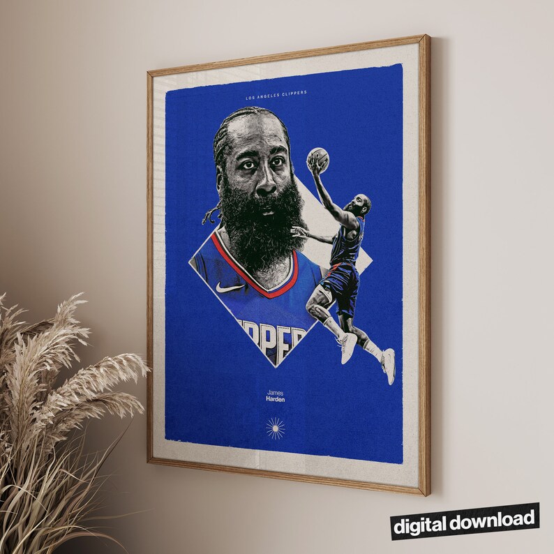 James Harden Print Digital Download Los Angeles Clippers Poster ...