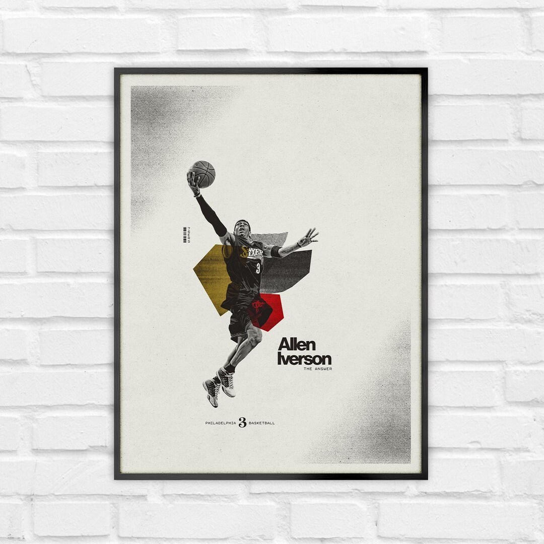 Allen Iverson Poster – Philadelphia 76ers Minimalist NBA Basketball ...