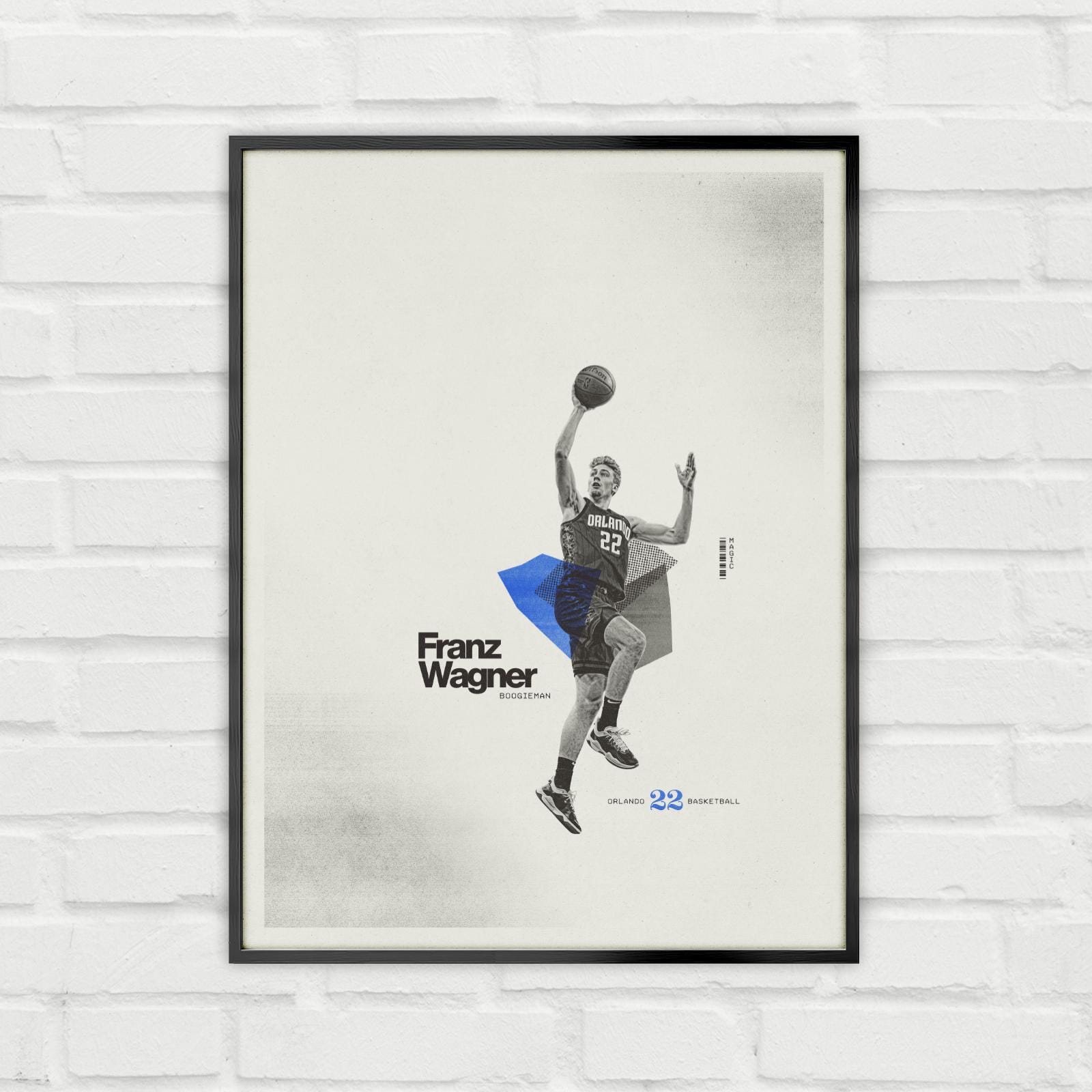 Franz Wagner Poster – Orlando Magic Minimalist NBA Basketball Wall Art – Digital Download or Matte Paper Print