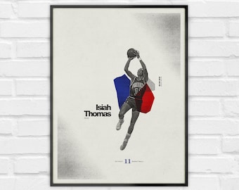 Isiah Thomas Poster – Detroit Pistons Minimalist NBA Basketball Wall Art – Digital Download or Print
