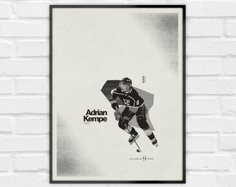Adrian Kempe Poster – LA Kings Minimalist NHL Hockey Wall Art – Digital Download or Print